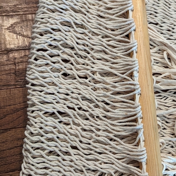 Artisan made cotton hammock with hardwood bar  New! - Picture 8 of 11